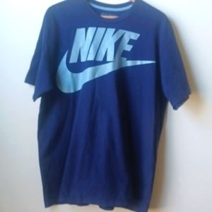 Vintage NIKE Navy Blue Tee T-Shirt Periwinkle Nike Swoosh Men's Large
